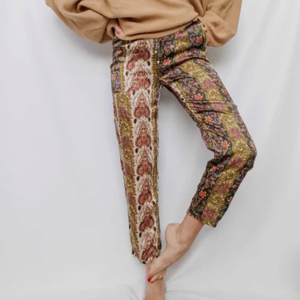 NWT Zara Multicolor Floral paisley Pants size XS-S